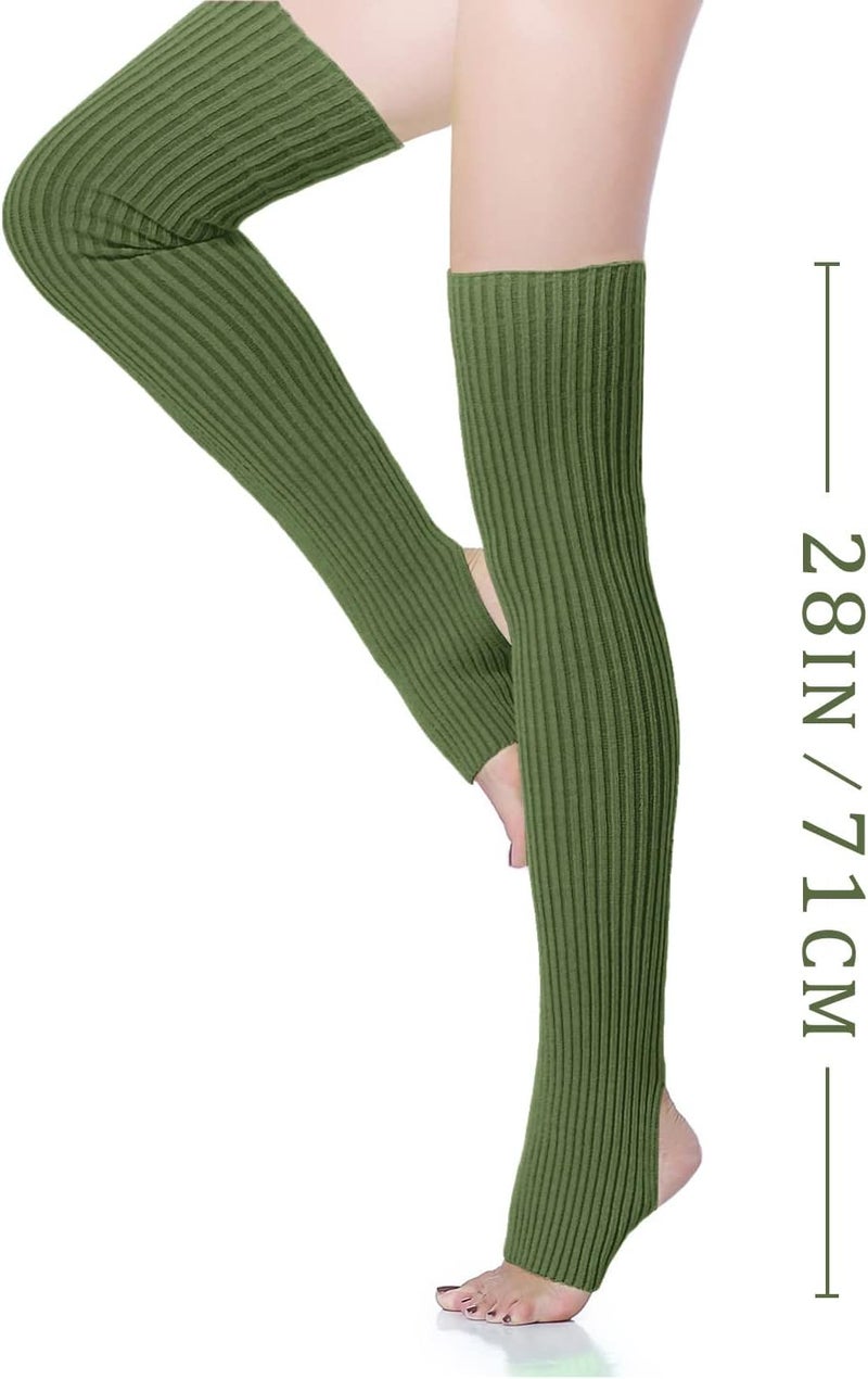 v28 Long Leg Warmer, Women’s Men 80s Party Ribbed Knit Dance Sports - Image 2
